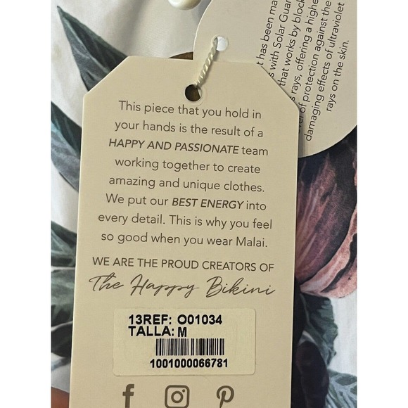 MALAI •Women M• Chacalal Nilo One Piece Long Sleeve Floral Swimsuit NWT $218 - Picture 9 of 13